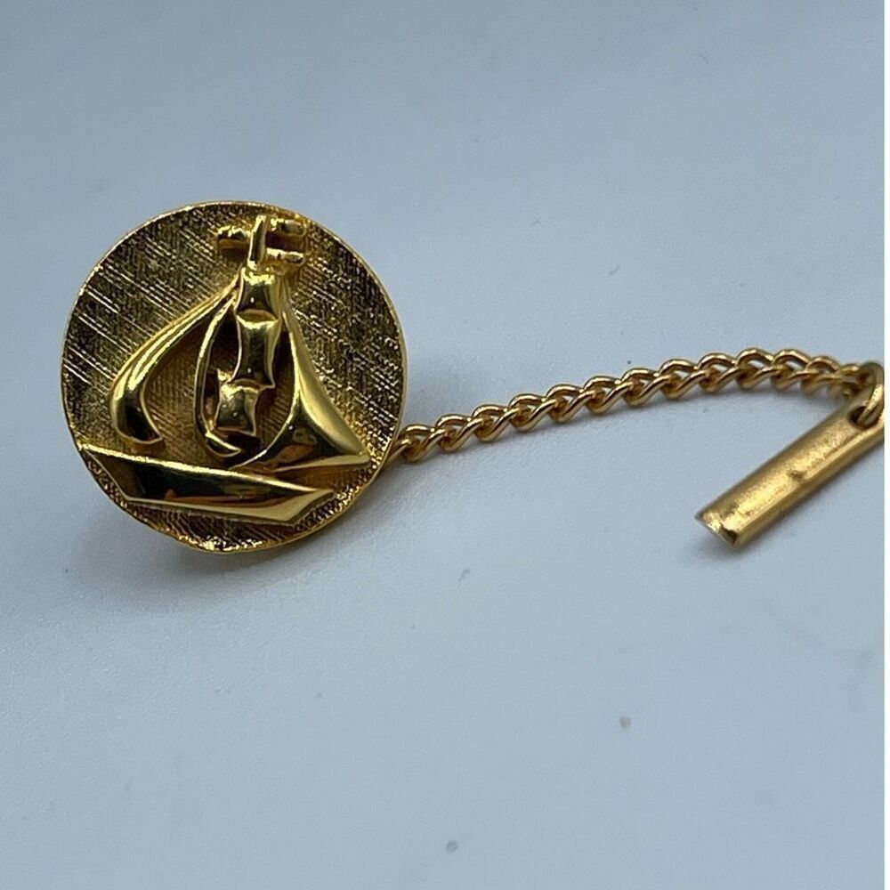 Vintage sailboat tie tac stamped SMP